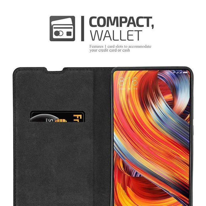 Cadorabo Hülle kompatibel mit Xiaomi Mi MIX 2 Schutzhülle mit Magnetverschluss, Standfunktion und Kartenfach