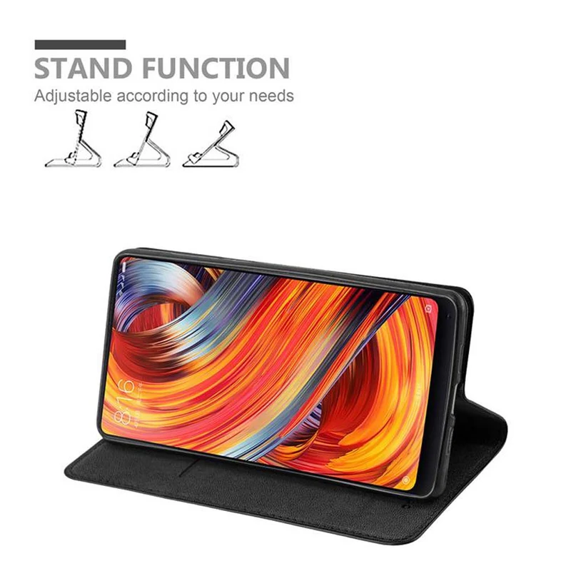 Cadorabo Hülle kompatibel mit Xiaomi Mi MIX 2 Schutzhülle mit Magnetverschluss, Standfunktion und Kartenfach
