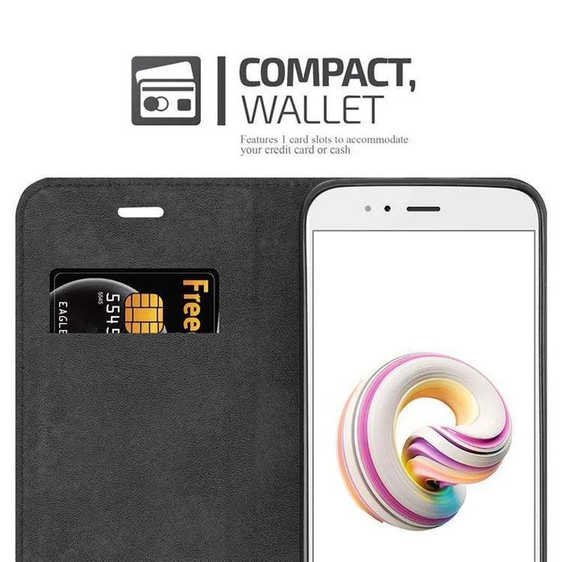Cadorabo Hülle kompatibel mit Xiaomi Mi A1 / Mi 5X Schutzhülle mit Magnetverschluss, Standfunktion und Kartenfach