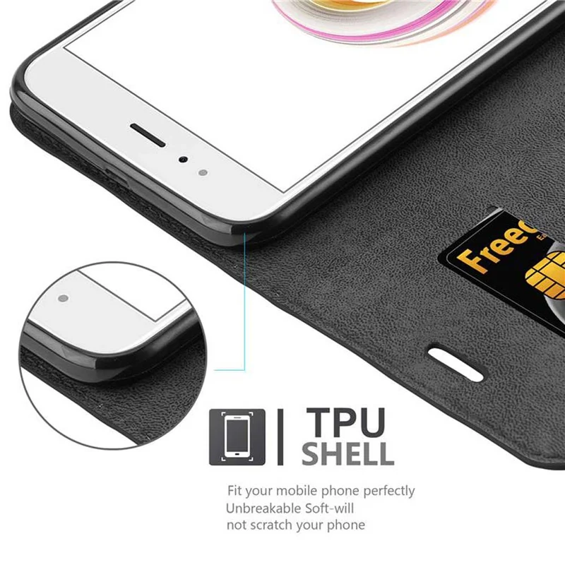 Cadorabo Hülle kompatibel mit Xiaomi Mi A1 / Mi 5X Schutzhülle mit Magnetverschluss, Standfunktion und Kartenfach