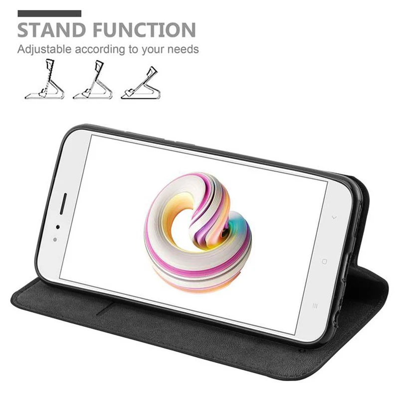 Cadorabo Hülle kompatibel mit Xiaomi Mi A1 / Mi 5X Schutzhülle mit Magnetverschluss, Standfunktion und Kartenfach