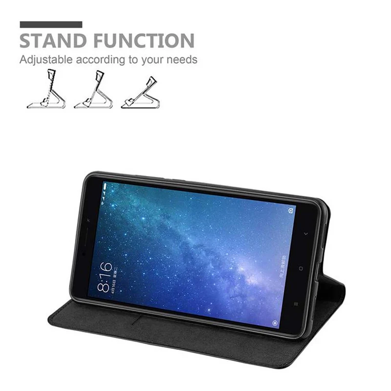 Cadorabo Hülle kompatibel mit Xiaomi Mi MAX 2 Schutzhülle mit Magnetverschluss, Standfunktion und Kartenfach