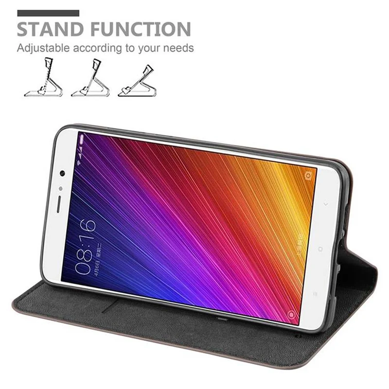 Cadorabo Hülle kompatibel mit Xiaomi Mi 5s PLUS Schutzhülle mit Magnetverschluss, Standfunktion und Kartenfach
