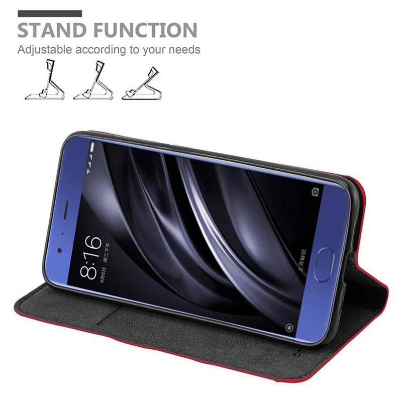 Cadorabo Hülle kompatibel mit Xiaomi Mi 6 Schutzhülle mit Magnetverschluss, Standfunktion und Kartenfach