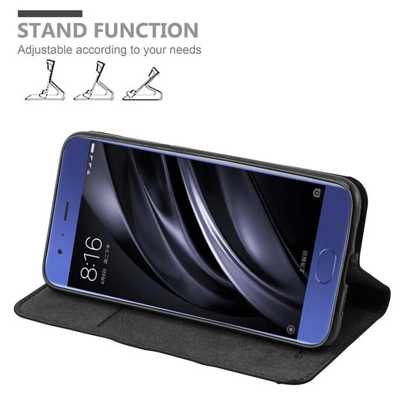 Cadorabo Hülle kompatibel mit Xiaomi Mi 6 Schutzhülle mit Magnetverschluss, Standfunktion und Kartenfach