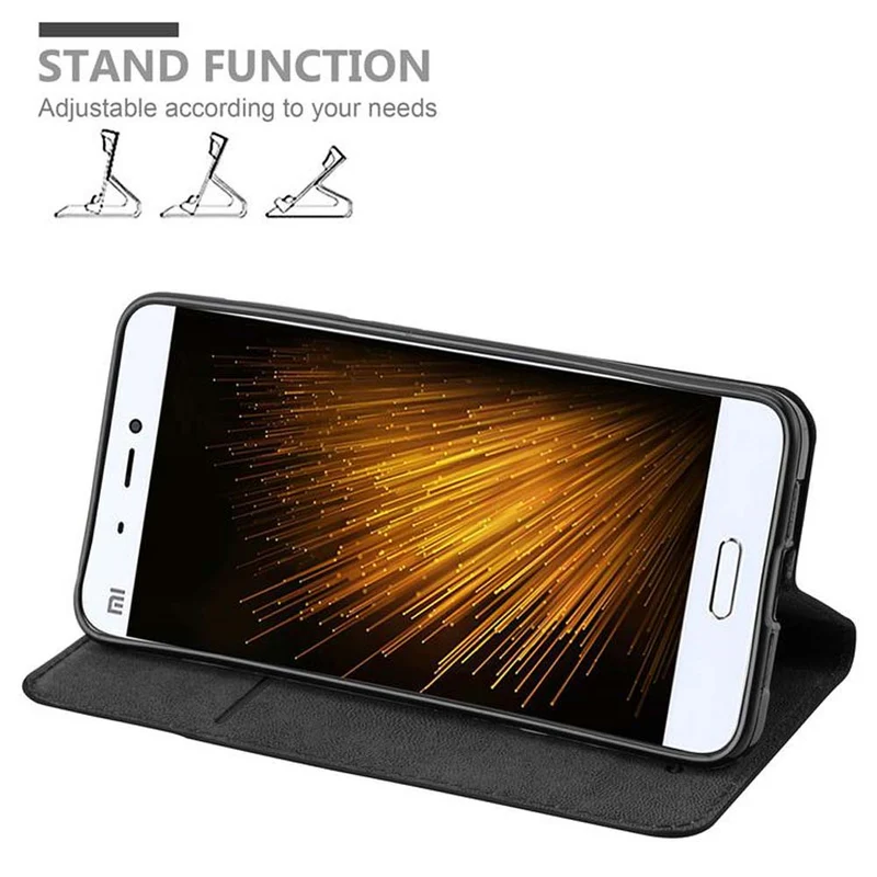 Cadorabo Hülle kompatibel mit Xiaomi Mi 5 Schutzhülle mit Magnetverschluss, Standfunktion und Kartenfach