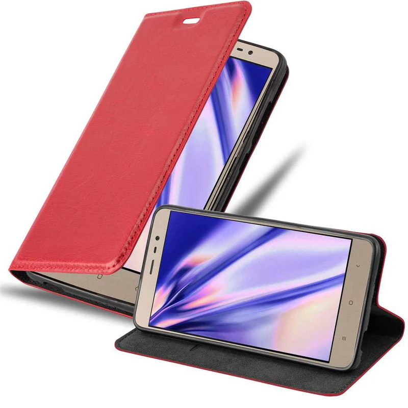 Cadorabo Hülle kompatibel mit Xiaomi RedMi NOTE 3 Schutzhülle mit Magnetverschluss, Standfunktion und Kartenfach