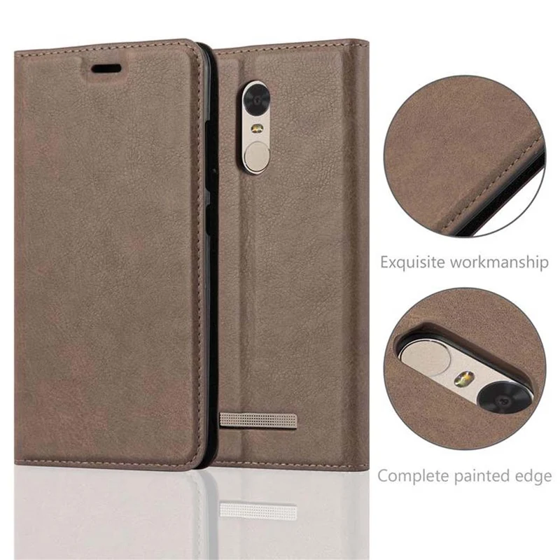 Cadorabo Hülle kompatibel mit Xiaomi RedMi NOTE 3 Schutzhülle mit Magnetverschluss, Standfunktion und Kartenfach