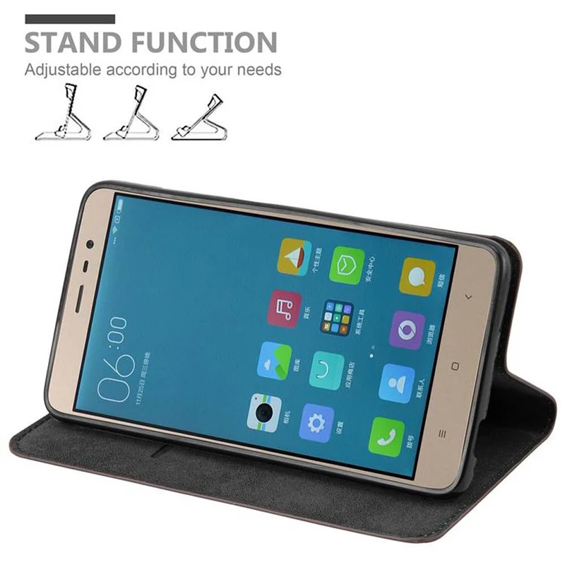 Cadorabo Hülle kompatibel mit Xiaomi RedMi NOTE 3 Schutzhülle mit Magnetverschluss, Standfunktion und Kartenfach
