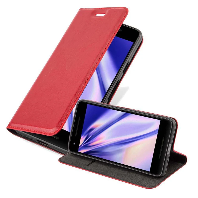 Cadorabo Hülle kompatibel mit Google PIXEL 2 XL Schutzhülle mit Magnetverschluss, Standfunktion und Kartenfach