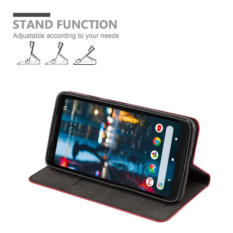 Cadorabo Hülle kompatibel mit Google PIXEL 2 XL Schutzhülle mit Magnetverschluss, Standfunktion und Kartenfach