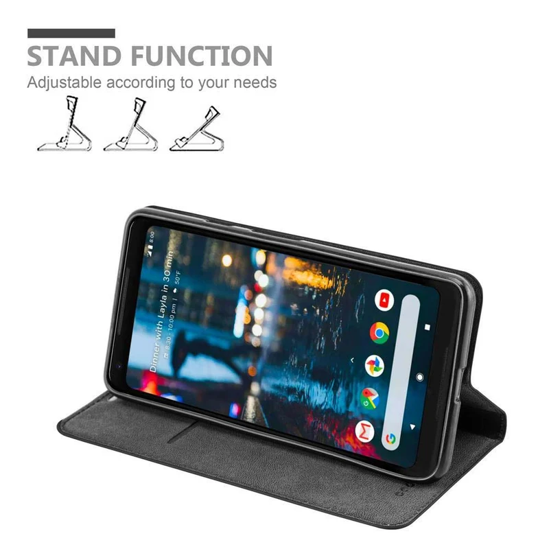 Cadorabo Hülle kompatibel mit Google PIXEL 2 XL Schutzhülle mit Magnetverschluss, Standfunktion und Kartenfach