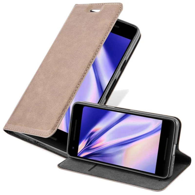 Cadorabo Hülle kompatibel mit Google PIXEL 2 Schutzhülle mit Magnetverschluss, Standfunktion und Kartenfach
