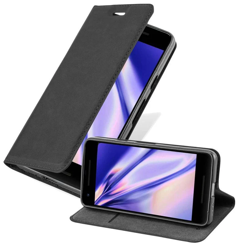 Cadorabo Hülle kompatibel mit Google PIXEL 2 Schutzhülle mit Magnetverschluss, Standfunktion und Kartenfach