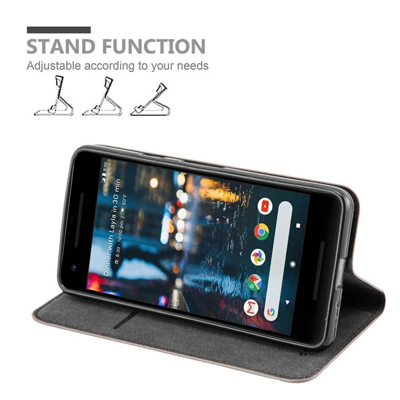 Cadorabo Hülle kompatibel mit Google PIXEL 2 Schutzhülle mit Magnetverschluss, Standfunktion und Kartenfach