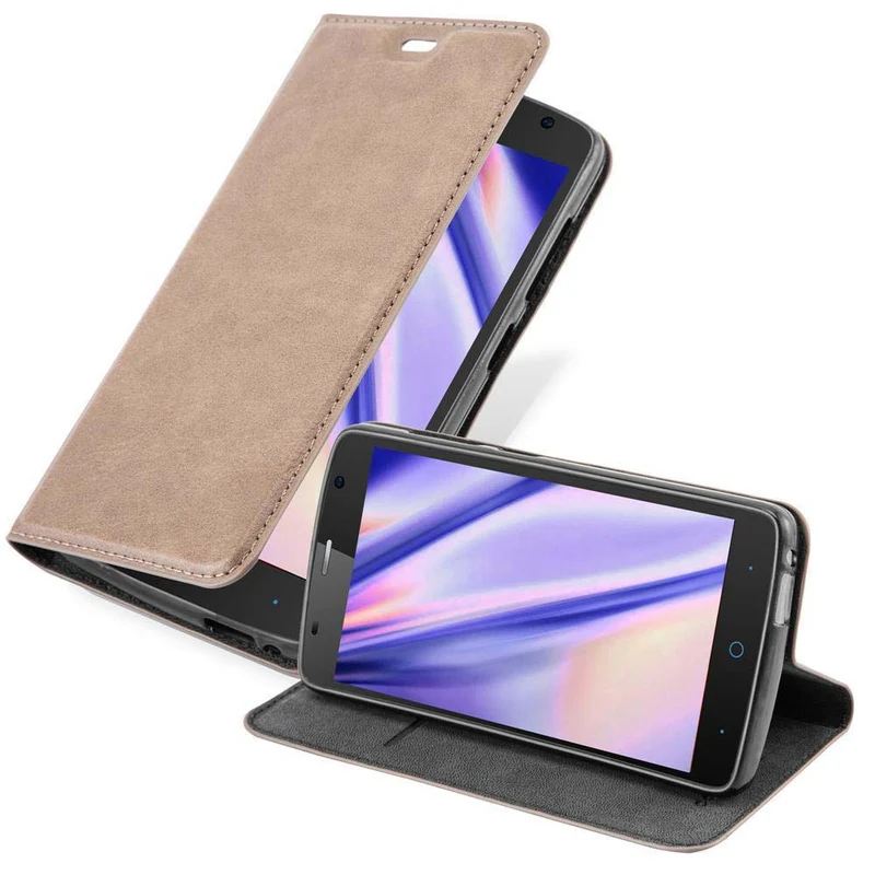 Cadorabo Hülle kompatibel mit ZTE Blade L5 PLUS Schutzhülle mit Magnetverschluss, Standfunktion und Kartenfach