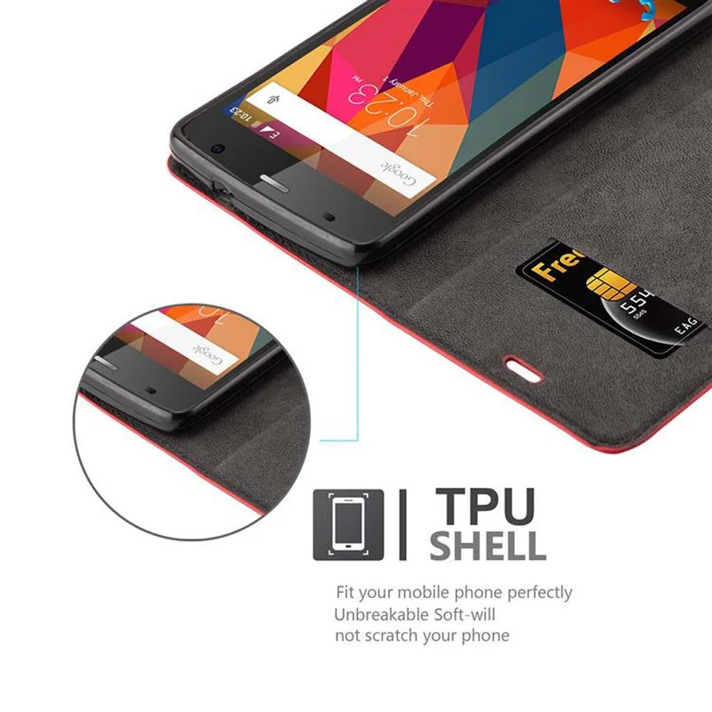 Cadorabo Hülle kompatibel mit ZTE Blade L5 PLUS Schutzhülle mit Magnetverschluss, Standfunktion und Kartenfach