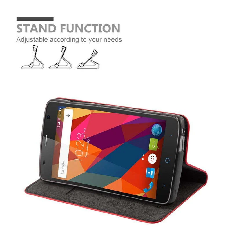 Cadorabo Hülle kompatibel mit ZTE Blade L5 PLUS Schutzhülle mit Magnetverschluss, Standfunktion und Kartenfach