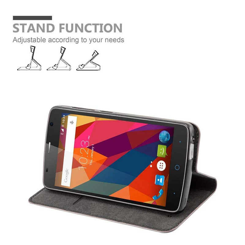 Cadorabo Hülle kompatibel mit ZTE Blade L5 PLUS Schutzhülle mit Magnetverschluss, Standfunktion und Kartenfach