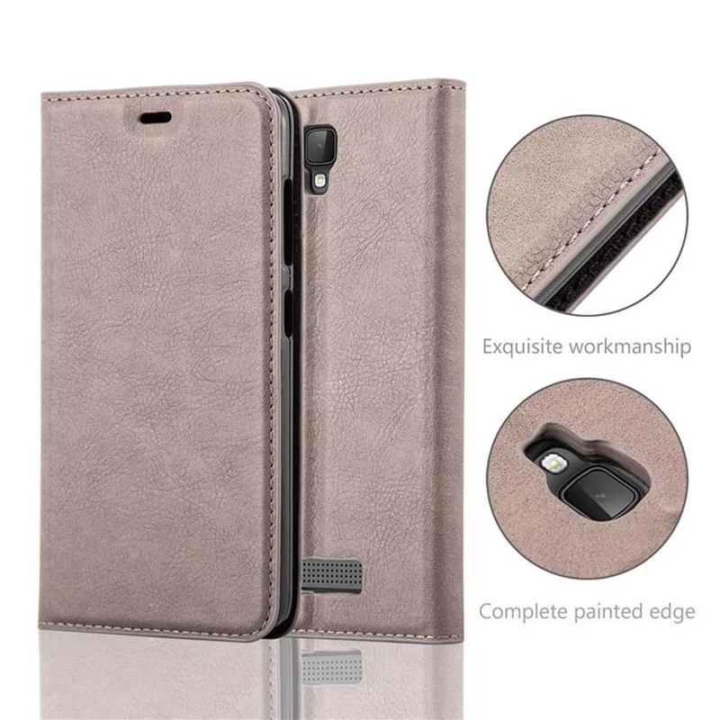 Cadorabo Hülle kompatibel mit ZTE Blade L5 PLUS Schutzhülle mit Magnetverschluss, Standfunktion und Kartenfach