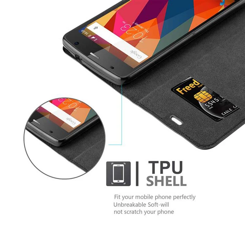 Cadorabo Hülle kompatibel mit ZTE Blade L5 PLUS Schutzhülle mit Magnetverschluss, Standfunktion und Kartenfach