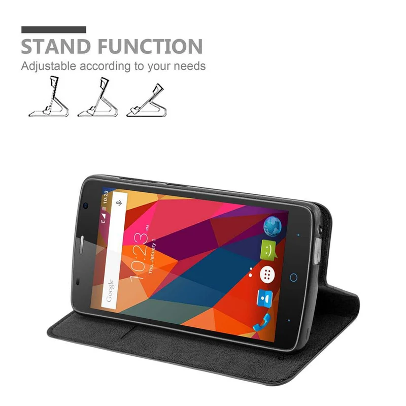 Cadorabo Hülle kompatibel mit ZTE Blade L5 PLUS Schutzhülle mit Magnetverschluss, Standfunktion und Kartenfach