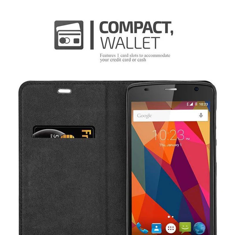 Cadorabo Hülle kompatibel mit ZTE Blade L5 PLUS Schutzhülle mit Magnetverschluss, Standfunktion und Kartenfach