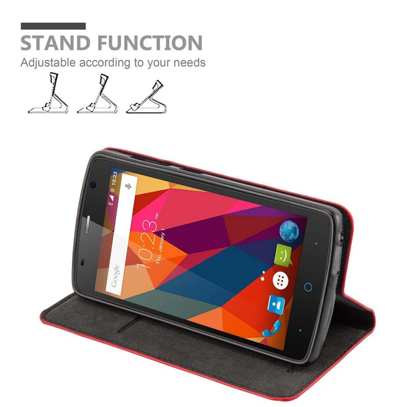 Cadorabo Hülle kompatibel mit ZTE Blade L5 Schutzhülle mit Magnetverschluss, Standfunktion und Kartenfach