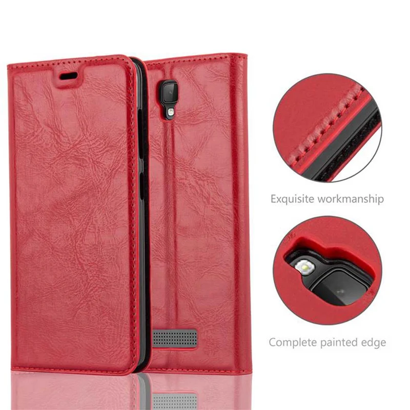 Cadorabo Hülle kompatibel mit ZTE Blade L5 Schutzhülle mit Magnetverschluss, Standfunktion und Kartenfach