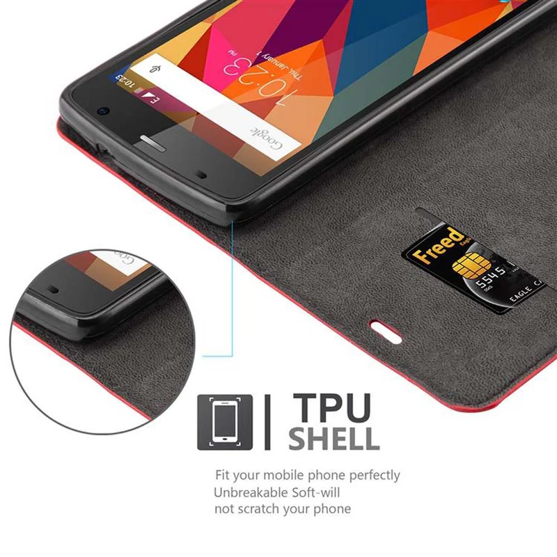 Cadorabo Hülle kompatibel mit ZTE Blade L5 Schutzhülle mit Magnetverschluss, Standfunktion und Kartenfach