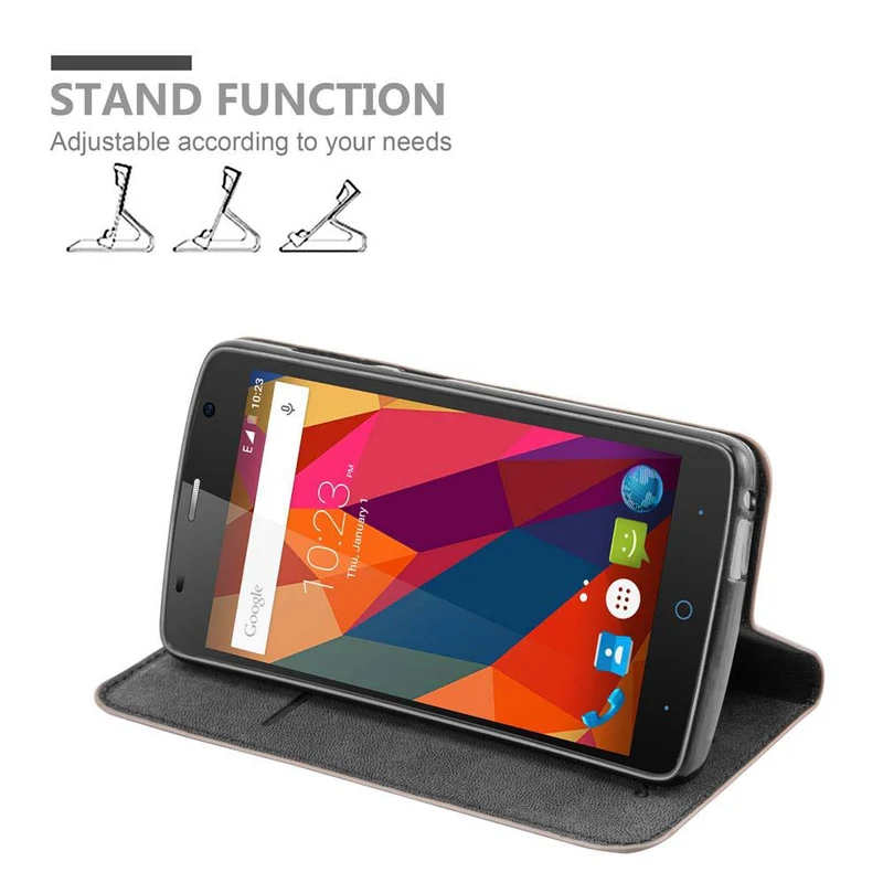 Cadorabo Hülle kompatibel mit ZTE Blade L5 Schutzhülle mit Magnetverschluss, Standfunktion und Kartenfach