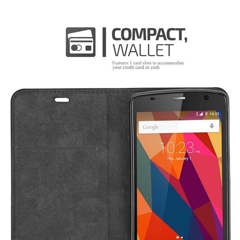 Cadorabo Hülle kompatibel mit ZTE Blade L5 Schutzhülle mit Magnetverschluss, Standfunktion und Kartenfach