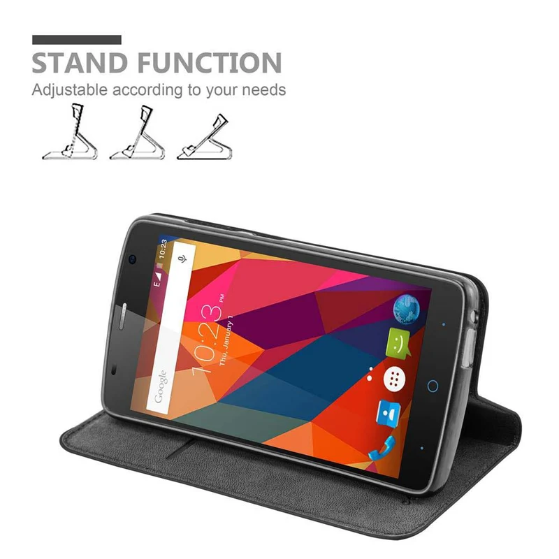 Cadorabo Hülle kompatibel mit ZTE Blade L5 Schutzhülle mit Magnetverschluss, Standfunktion und Kartenfach
