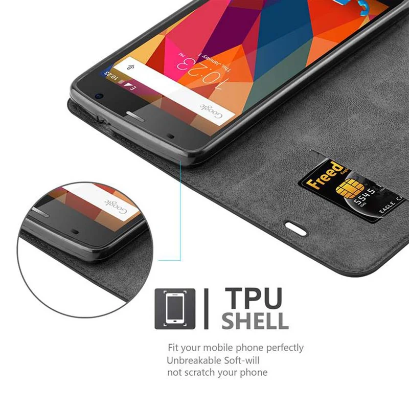 Cadorabo Hülle kompatibel mit ZTE Blade L5 Schutzhülle mit Magnetverschluss, Standfunktion und Kartenfach