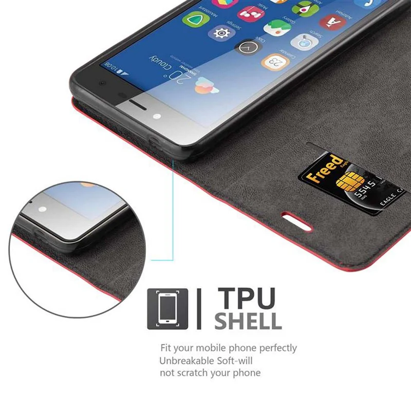 Cadorabo Hülle kompatibel mit ZTE Blade L7 Schutzhülle mit Magnetverschluss, Standfunktion und Kartenfach
