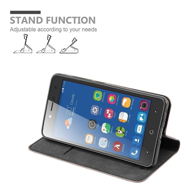 Cadorabo Hülle kompatibel mit ZTE Blade L7 Schutzhülle mit Magnetverschluss, Standfunktion und Kartenfach