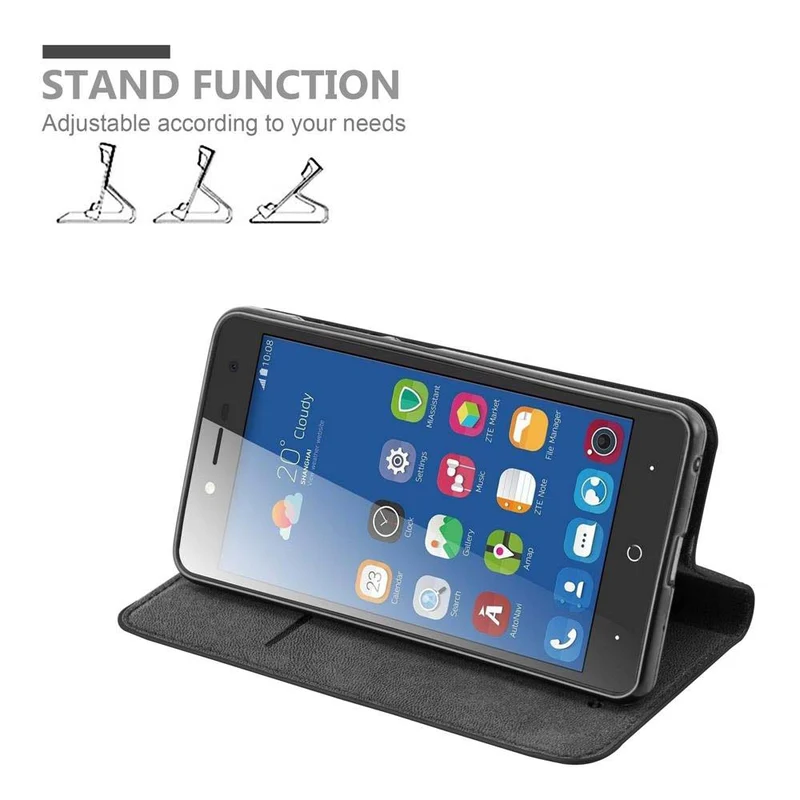 Cadorabo Hülle kompatibel mit ZTE Blade L7 Schutzhülle mit Magnetverschluss, Standfunktion und Kartenfach