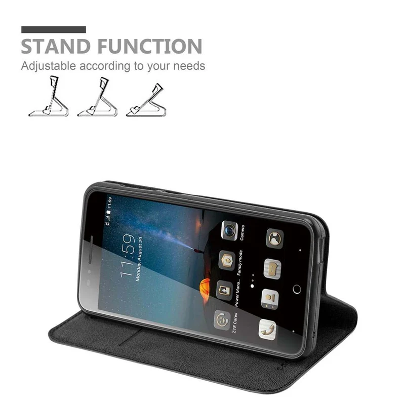 Cadorabo Hülle kompatibel mit ZTE Blade A612 Schutzhülle mit Magnetverschluss, Standfunktion und Kartenfach