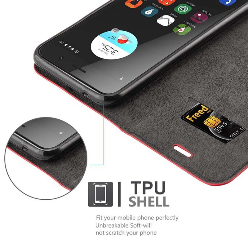 Cadorabo Hülle kompatibel mit ZTE Blade A520 Schutzhülle mit Magnetverschluss, Standfunktion und Kartenfach