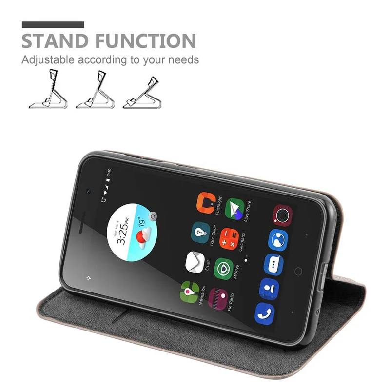 Cadorabo Hülle kompatibel mit ZTE Blade A520 Schutzhülle mit Magnetverschluss, Standfunktion und Kartenfach