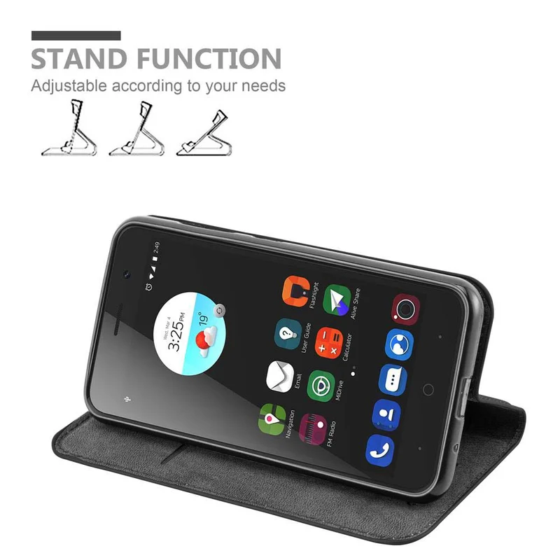 Cadorabo Hülle kompatibel mit ZTE Blade A520 Schutzhülle mit Magnetverschluss, Standfunktion und Kartenfach