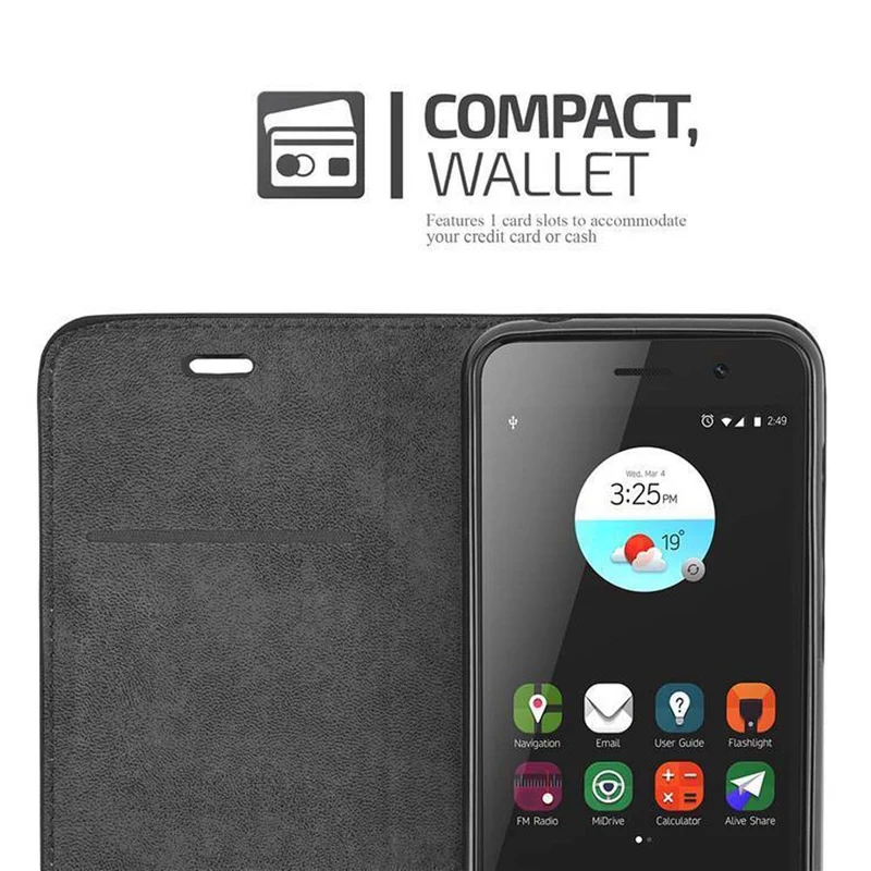 Cadorabo Hülle kompatibel mit ZTE Blade A520 Schutzhülle mit Magnetverschluss, Standfunktion und Kartenfach