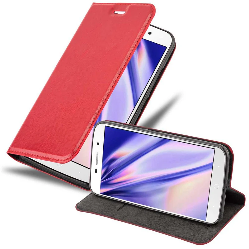 Cadorabo Hülle kompatibel mit ZTE Blade A602 Schutzhülle mit Magnetverschluss, Standfunktion und Kartenfach
