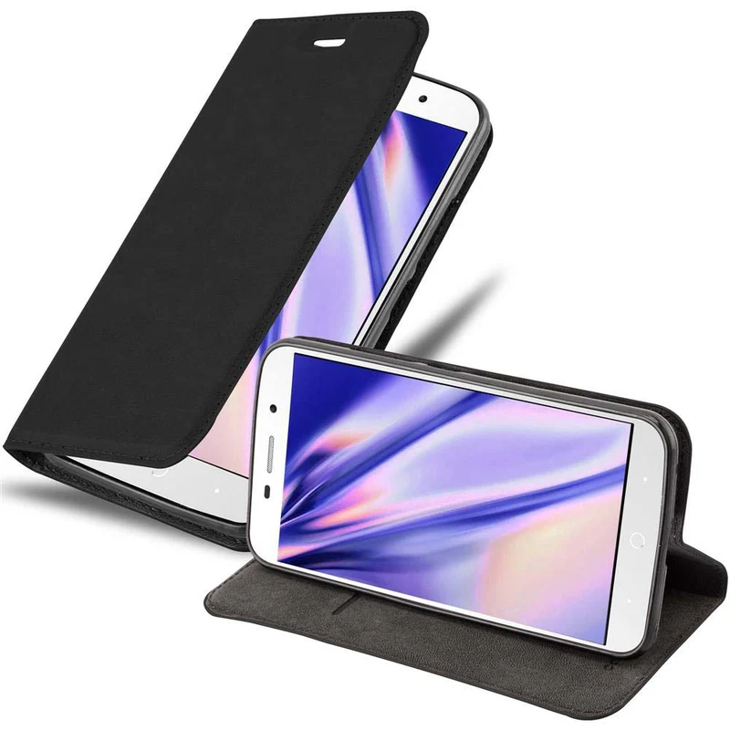 Cadorabo Hülle kompatibel mit ZTE Blade A602 Schutzhülle mit Magnetverschluss, Standfunktion und Kartenfach
