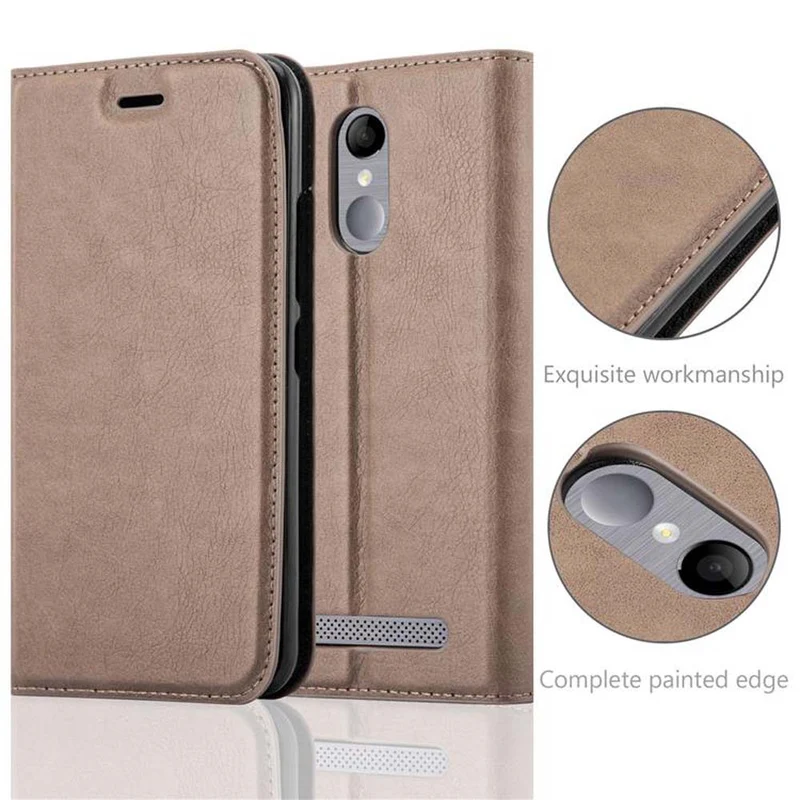 Cadorabo Hülle kompatibel mit ZTE Blade A602 Schutzhülle mit Magnetverschluss, Standfunktion und Kartenfach