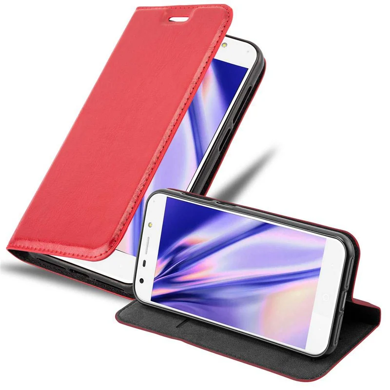 Cadorabo Hülle kompatibel mit ZTE Blade A6 Schutzhülle mit Magnetverschluss, Standfunktion und Kartenfach