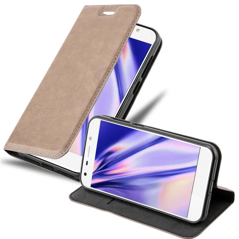 Cadorabo Hülle kompatibel mit ZTE Blade A6 Schutzhülle mit Magnetverschluss, Standfunktion und Kartenfach