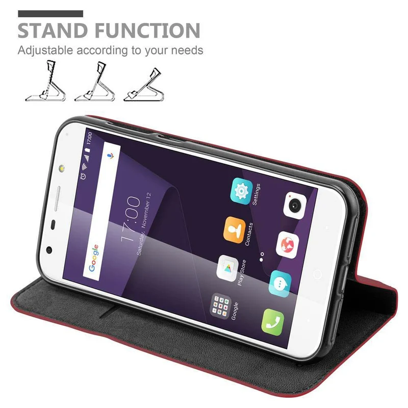 Cadorabo Hülle kompatibel mit ZTE Blade A6 Schutzhülle mit Magnetverschluss, Standfunktion und Kartenfach