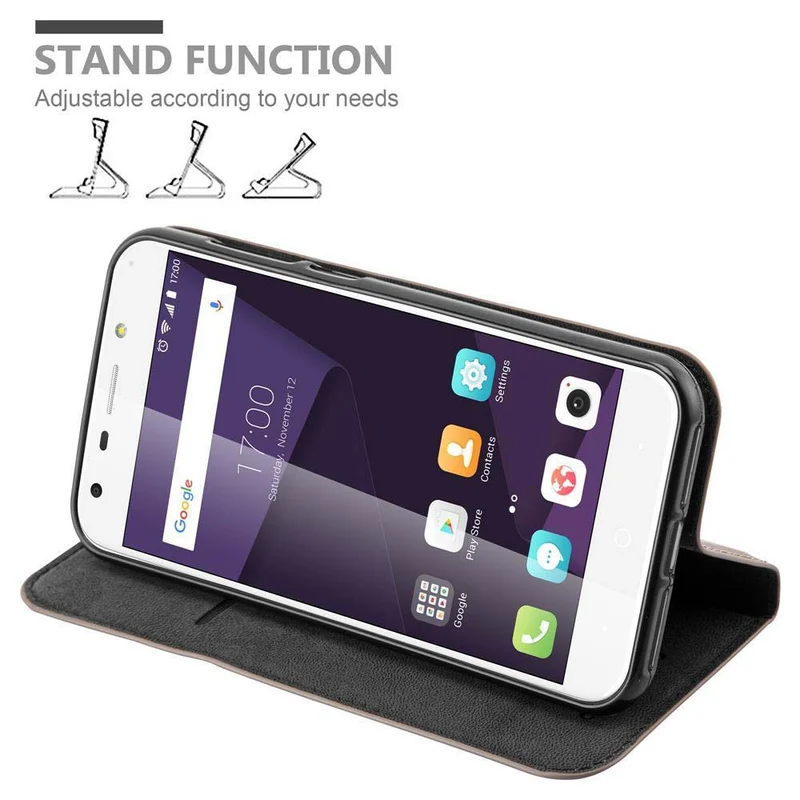 Cadorabo Hülle kompatibel mit ZTE Blade A6 Schutzhülle mit Magnetverschluss, Standfunktion und Kartenfach