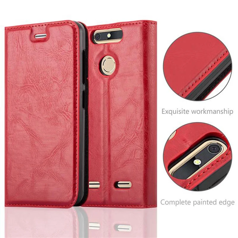 Cadorabo Hülle kompatibel mit ZTE Blade V8 MINI Schutzhülle mit Magnetverschluss, Standfunktion und Kartenfach